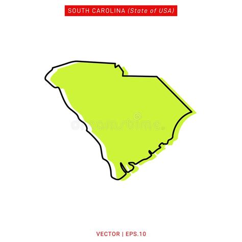 South Carolina Map Vector Design Template Stock Vector Illustration