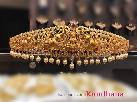 4500 Beautiful One Gram Gold Vadanam With Lakshmi Devi Motiforder