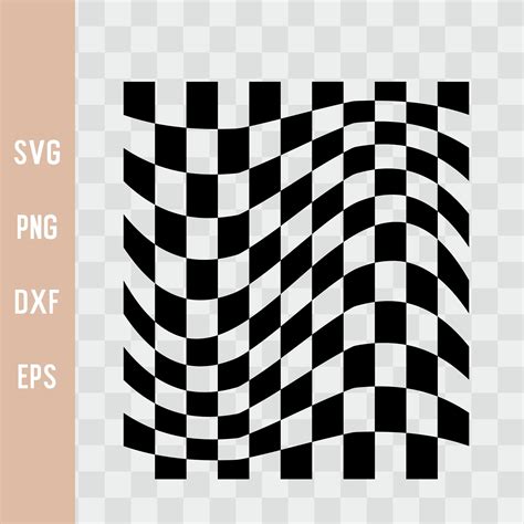 Wavy Checkered Pattern Svg Warp Checkered Png Groovy Etsy Canada