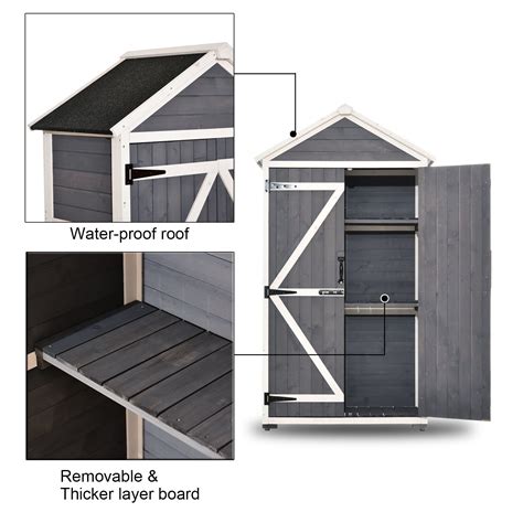 Buy Mcombo Outdoor Wood Storage Cabinet Garden Tool Shed 3ft Tall