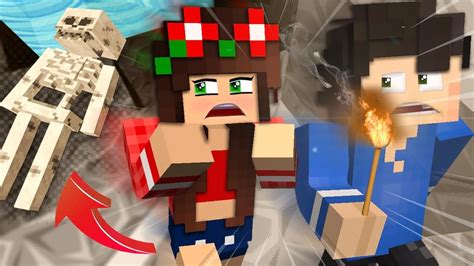 minecraft encontramos um esqueleto na caverna youtube