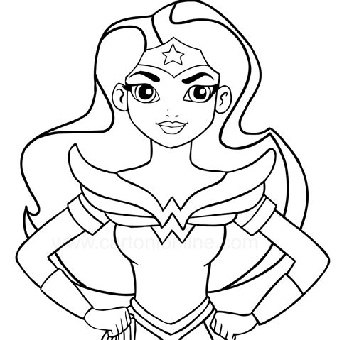 They will love coloring these free printable superhero coloring sheets. Wonder Woman in the foreground (DC Superhero Girls ...
