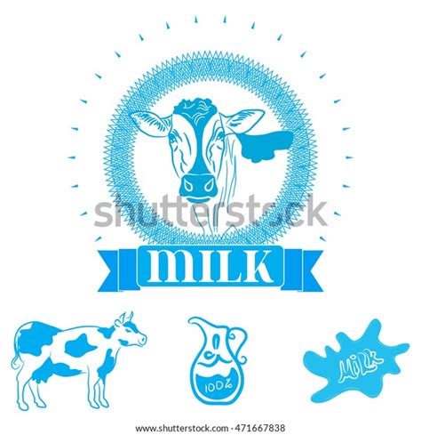 Milk Labels Vector Set Stock Vector Royalty Free 471667838 Shutterstock