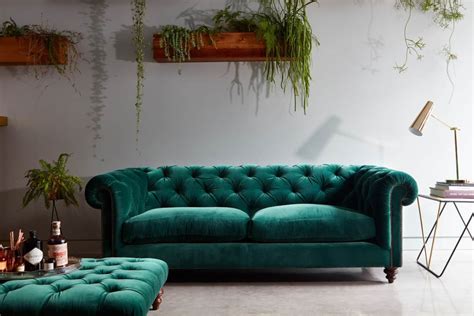 A green sofa can pose a serious decorating challenge. Trend : Bright & Bold Velvet Sofas - The Design Sheppard