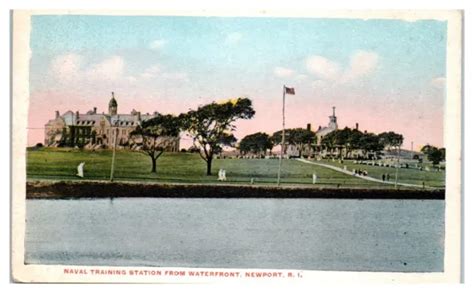 Early 1900s Us Naval Training Station From The Waterfront Newport Ri