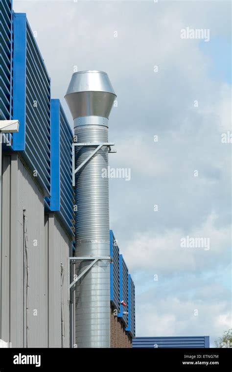 Industrial Unit With Aluminum Chimney Stock Photo Alamy