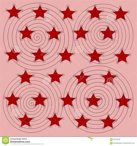 Red Star And Swirl Abstract Background Stock Illustration