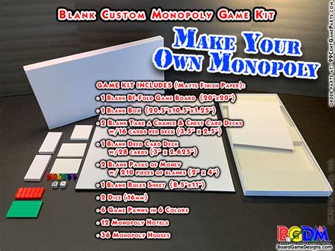 From small prototype runs all the way to large production runs. Blank Custom Monopoly Game Kit, Personal Monopoly, Custom ...