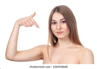 Beautiful Nude Sexy Woman Points Finger Shutterstock