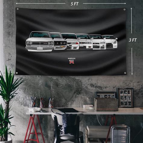 Buy Fulaismgs Car Flags Gtr Flag Jdm Poster Garage Banner Room Decor