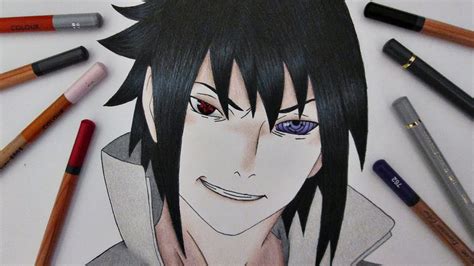 Speed Drawing Sasuke Uchiha Naruto Shippuuden Youtube