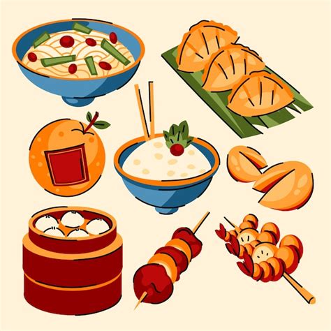 Kawaii Chinese Food Clipart Chinese Clipart Instant Traditional Chinese Food Food Clipart