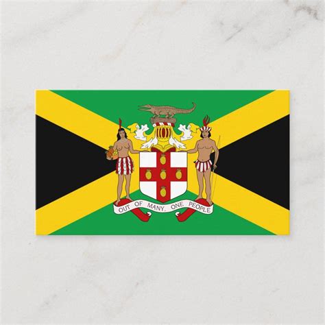 Jamaican Flag And Coat Of Arms Flag Of Jamaica Business Card Zazzle