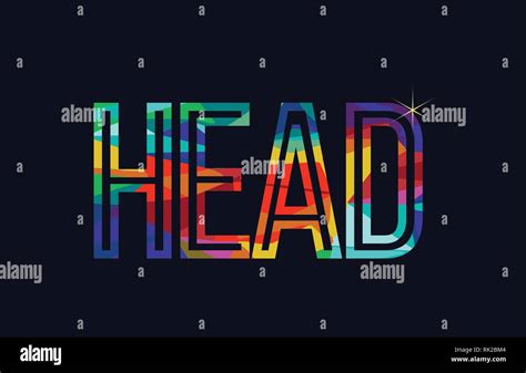 Head Word Typography Design In Rainbow Colors Suitable For Logo Or Text