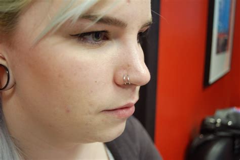 Double Side Nostril Double Nose Piercing Double Nose Piercing Same Side Hoop Nose Piercing