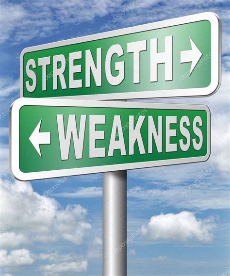 Strength Weakness Sign Boards Cloudy Sky Background ...