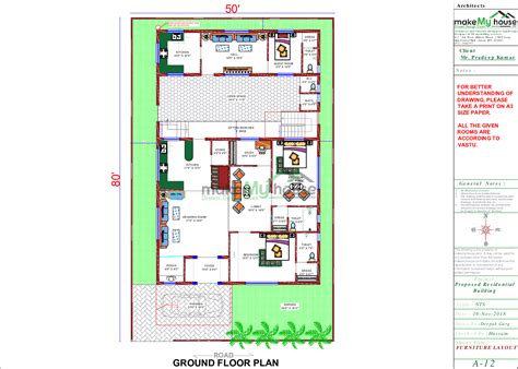 Buy 50x80 House Plan 50 By 80 Front Elevation Design 4000sqrft Home