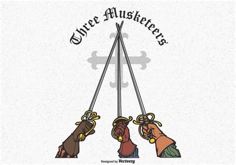 Three Musketeers Hands Rising Swords Vector 152385 Vector Art At Vecteezy