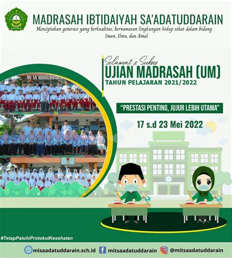 Ujian Madrasah Tahun Pelajaran 2021 2022 17 S D 13 Mai 2022 MADRASAH