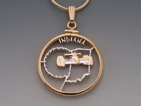 The Difference Indiana State Quarter Pendant Hand Cut United States