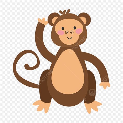 Monkey Illustrations Clipart Vector Cute Monkey Cartoon Illustration
