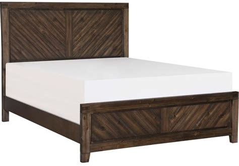 Homelegance Parnell Rustic Cherry Queen Panel Bed Verns Furniture
