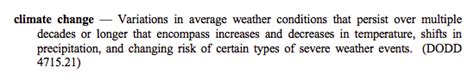 Changes in the world's weather, in particular the fact that it is believed to be it is true that the temperature of the earth changed in the past, but most scientists believe that. Defense Department Redefines Climate Change - The New York ...