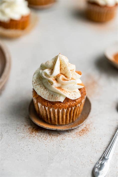 Moist And Fluffy Pumpkin Cupcakes Frosting And Fettuccine