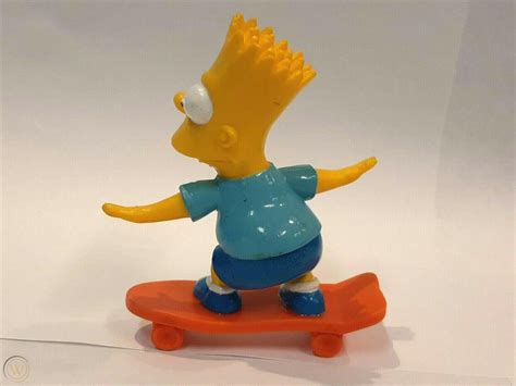 Vintage Pvc Simpsons Skateboarding Bart Simpson Action Figure 1990