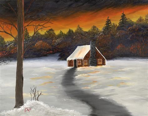 Cozy Cabin Painting By Lisa Rodriguez Fine Art America