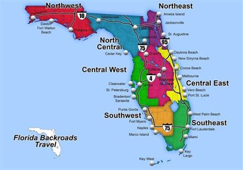 Detailed Map Of Florida Citiestowns Mithovas Blog