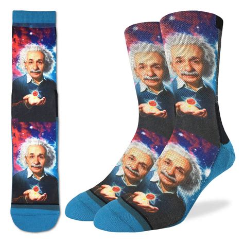 Mens Albert Einstein Atomic Socks Good Luck Sock