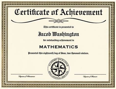 Certificate Of Achievement Certificate Of Achievement Certificate Of