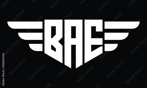 Bae Three Letter Logo Creative Wings Shape Logo Design Vector Template
