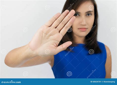 No On Her Hand Stock Image Image Of Girl Gesture Prohibition