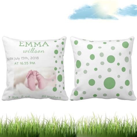 Wellifes breathable baby pillow for newborn. Baby birth stats pillow for your newborn baby boy or girl. You can personalize it. #baby # ...