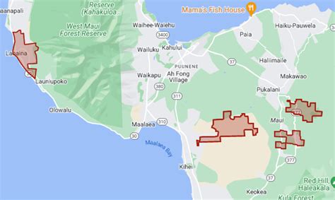 Maui Fire Map Where Wildfires Are Burning In Lahaina And Upcountry