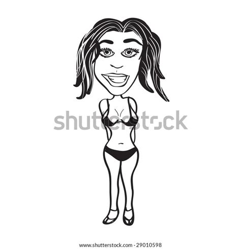 Sexy Beach Babe Cartoon Black White Vector De Stock Libre De Regalías 29010598 Shutterstock