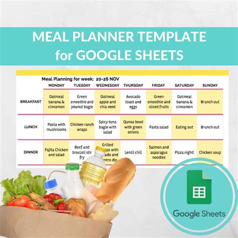 Food log template google docs. Meal Planner Template Spreadsheet -Grocery Planning Excel ...