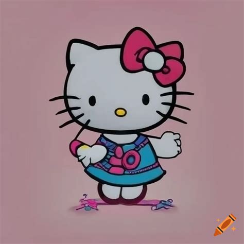 Hello Kitty Playing Softball