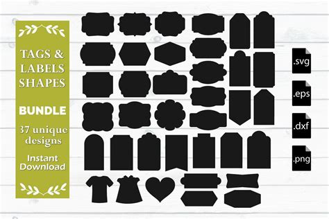 You may also like wine label design or arrowheads label clipart! Tags, Labels and Shapes Bundle - SVG, EPS, DXF, PNG ...