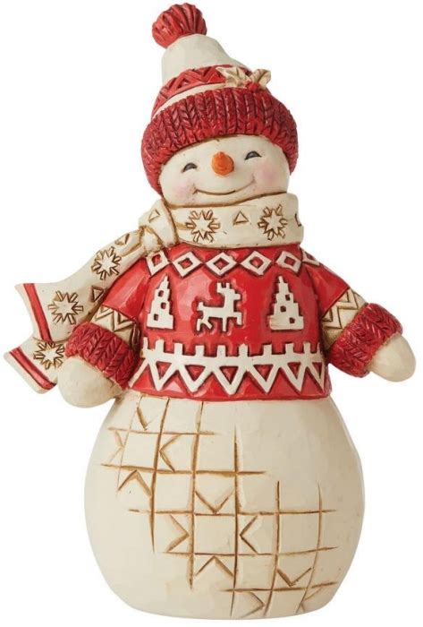 Jim Shore 6010835 Nordic Noel Snowman In Sweater Figurine Snowmen