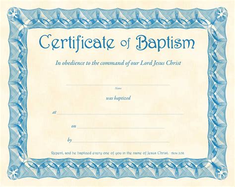 ️free Sample Certificate Of Baptism Form Template ️ Within Christian