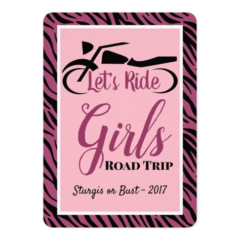 Lets Ride Girls Road Trip Invitation