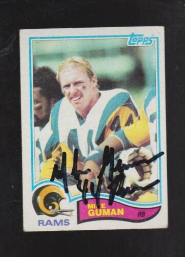 1982 Topps 376 Autographed Mike Guman Card Los Angeles Rams Ebay