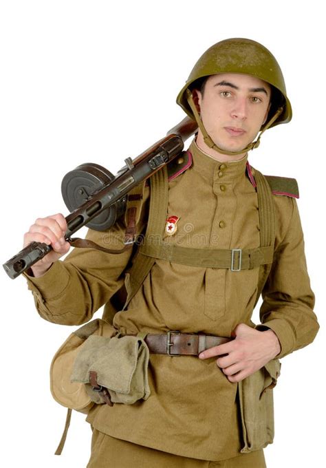Young Soviet Soldier Machine Gun Stock Photos Free And Royalty Free