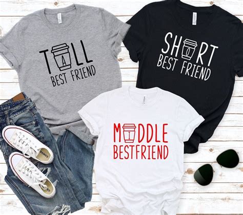 Small Middle Tall Best Friend Matching Shirt Group Pajamas Etsy