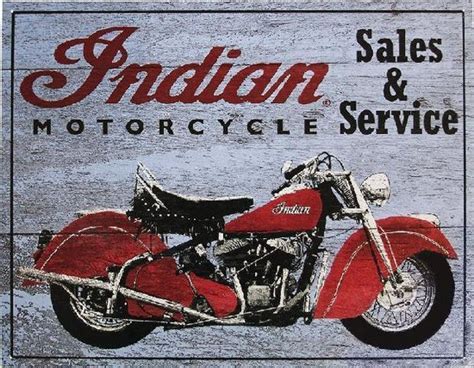 Indian Motorcycle Sale And Service Metalen Wandbord 315 X 405 Cm