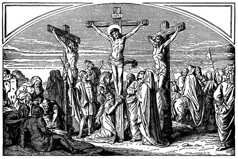 The Crucifixion Of Jesus With Two Robbers Clipart Etc