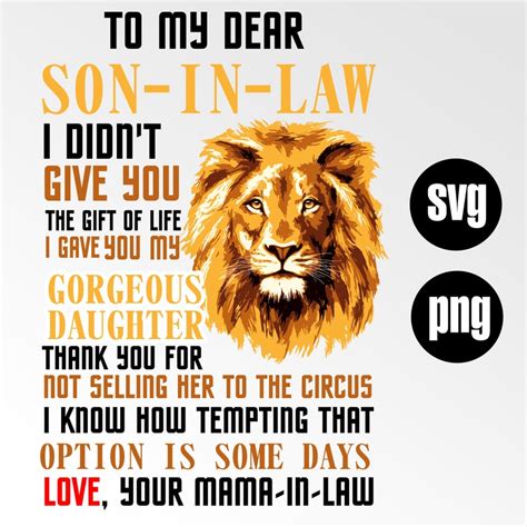 To My Dear Son In Law Mother In Law T Svg Son In Law T Son In Law T Son In Law Mug
